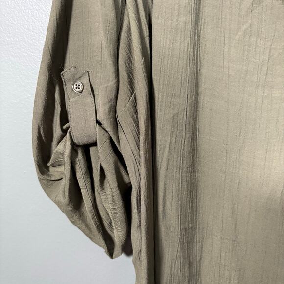 CJ Banks Gray Boho Embroidered Peasant Blouse - Size 1X - Women's Plus Size Top - Picture 3 of 8